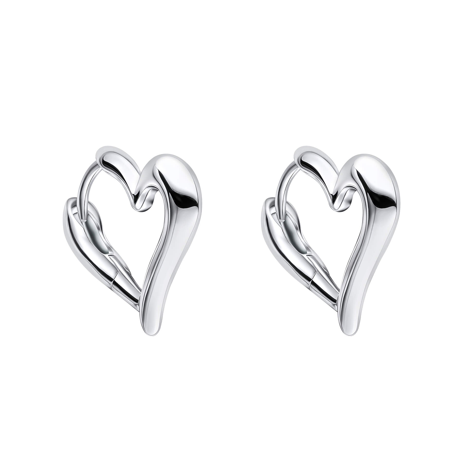 Open Heart Hoop Earrings