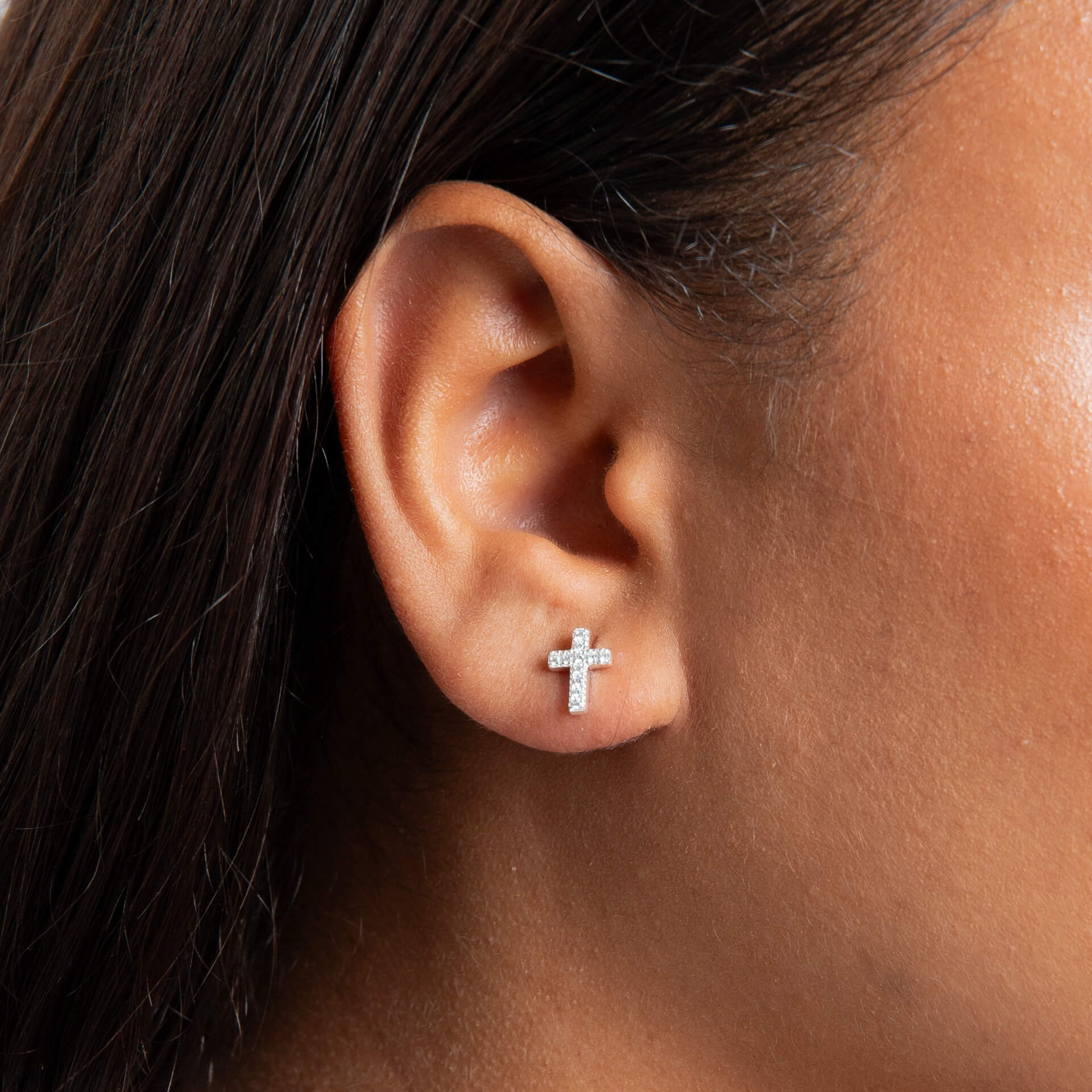 Small Cross Studs Earrings