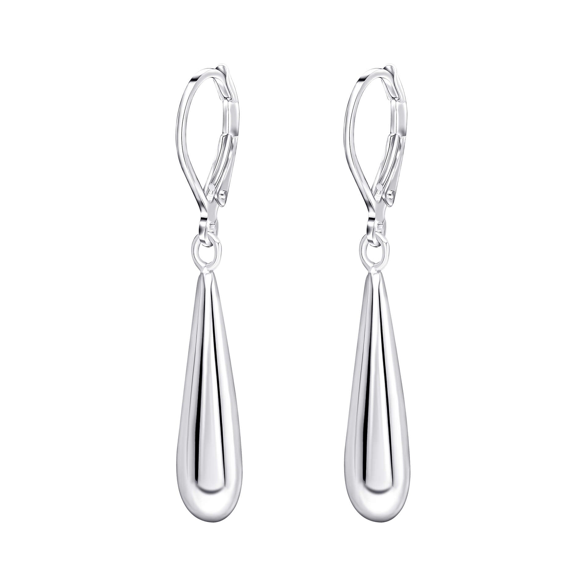 Elongated Teardrop French Hook Earrings