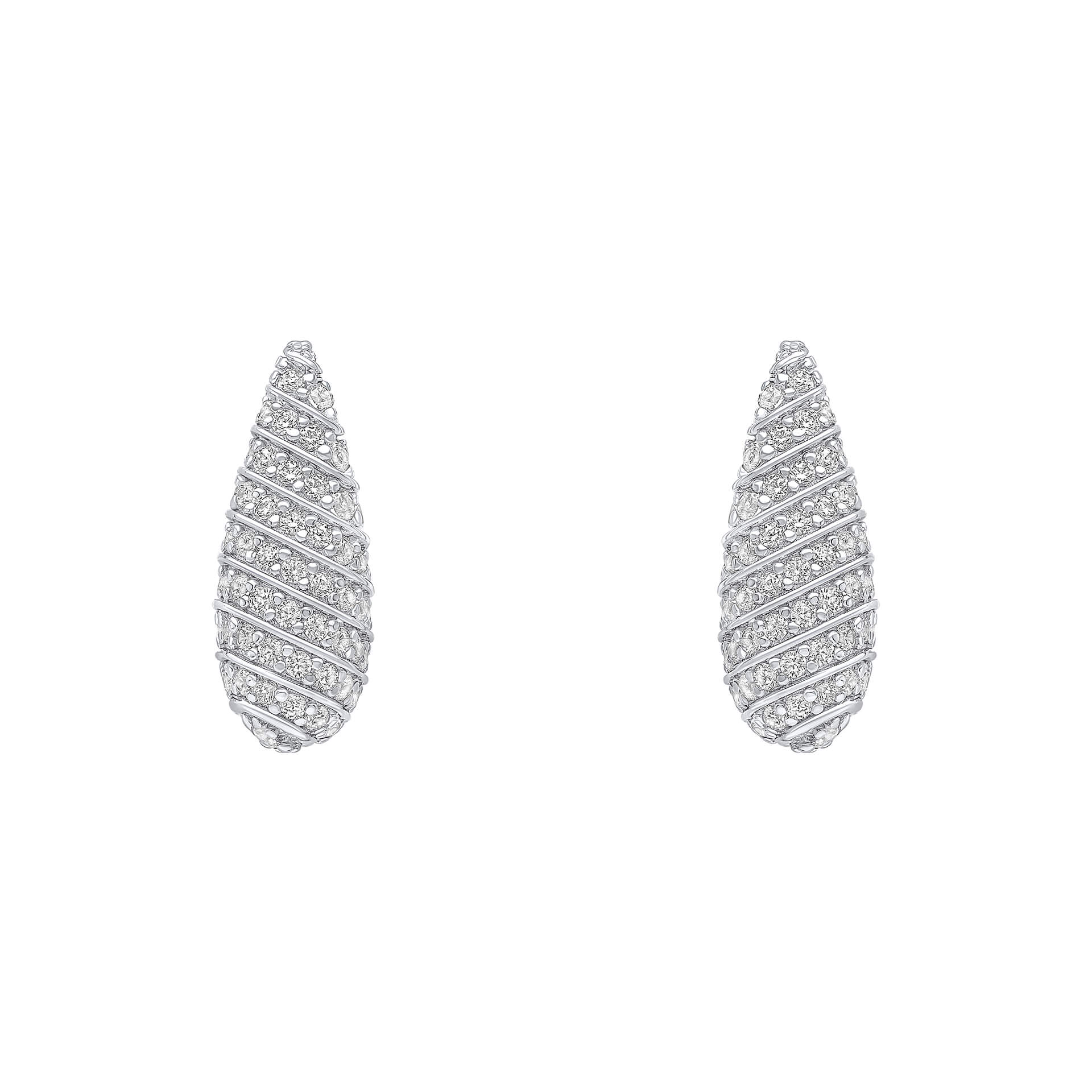 Channel Set Droplet Stud Earrings