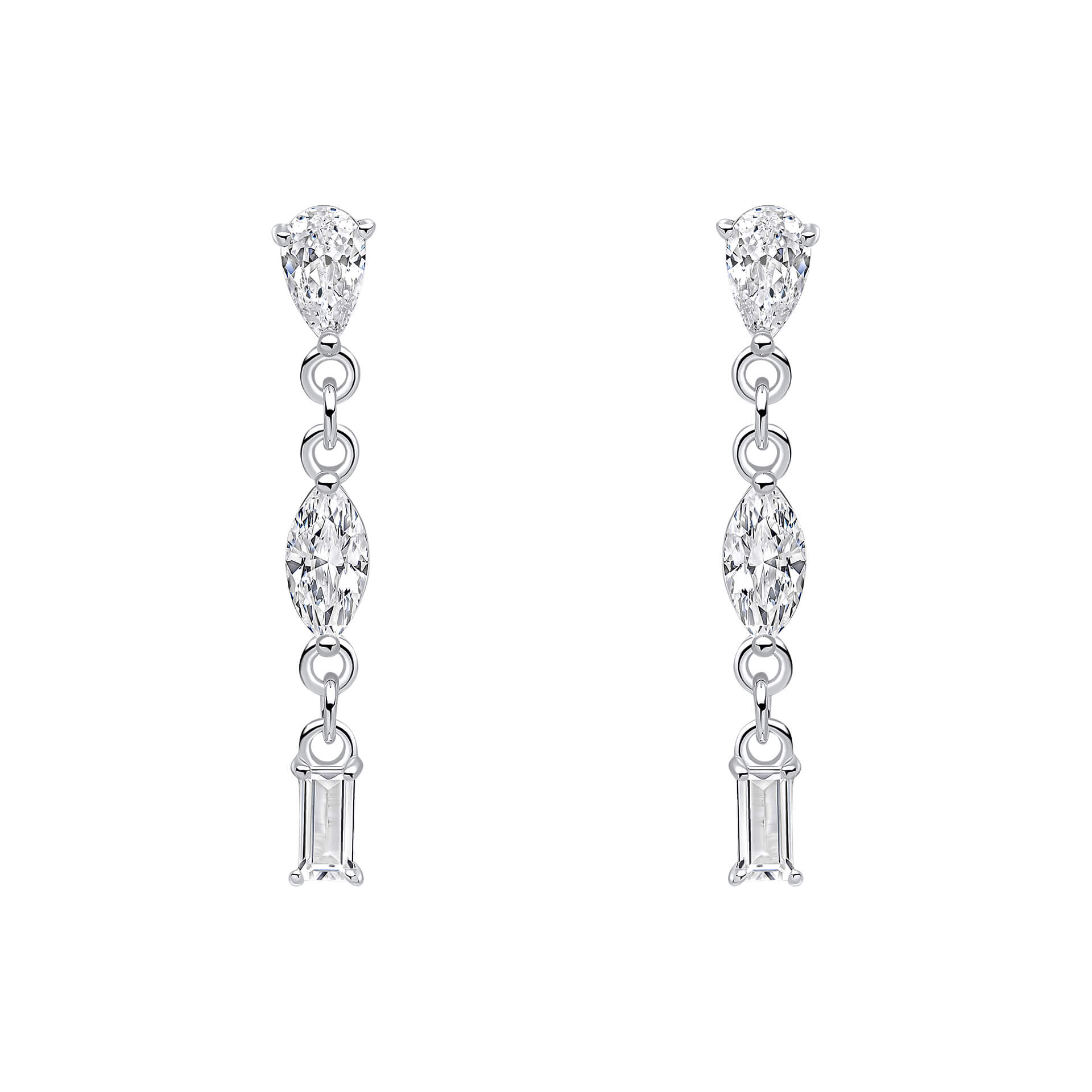 Mixed Shapes Long Drop Earrings