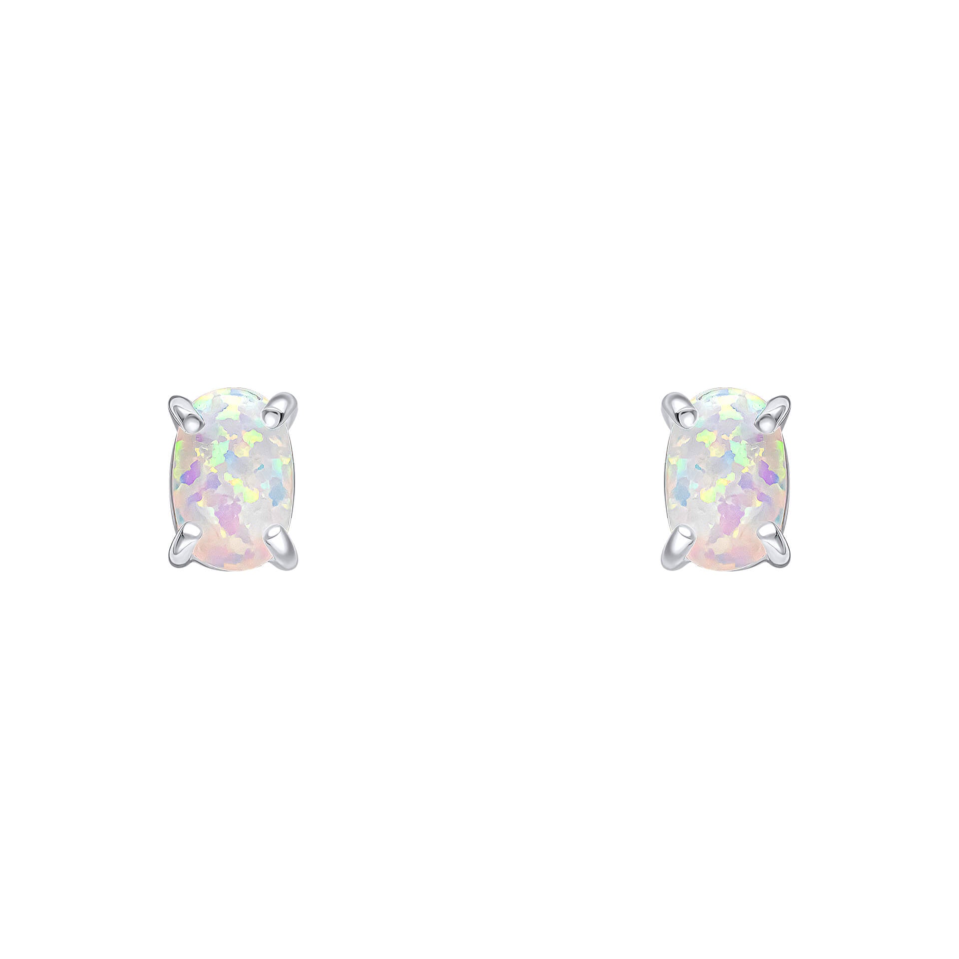 Oval Opal Stud Earrings