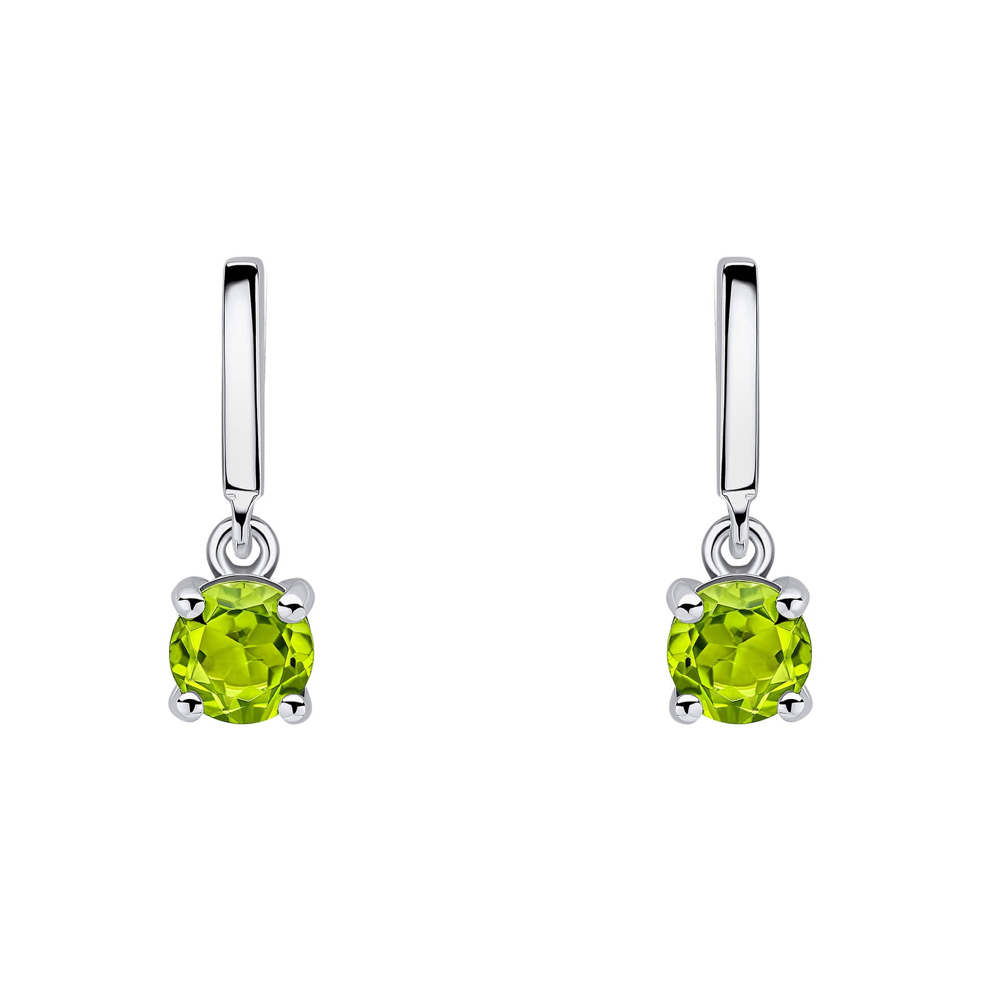 Round Semi Precious Drop Stud Earrings