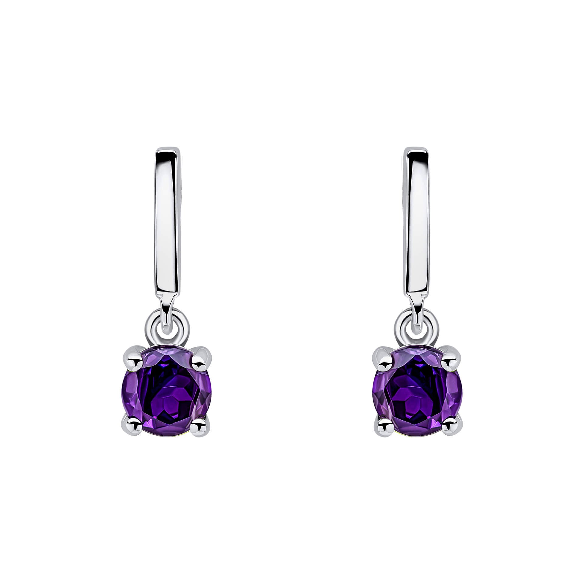 Round Semi Precious Drop Stud Earrings