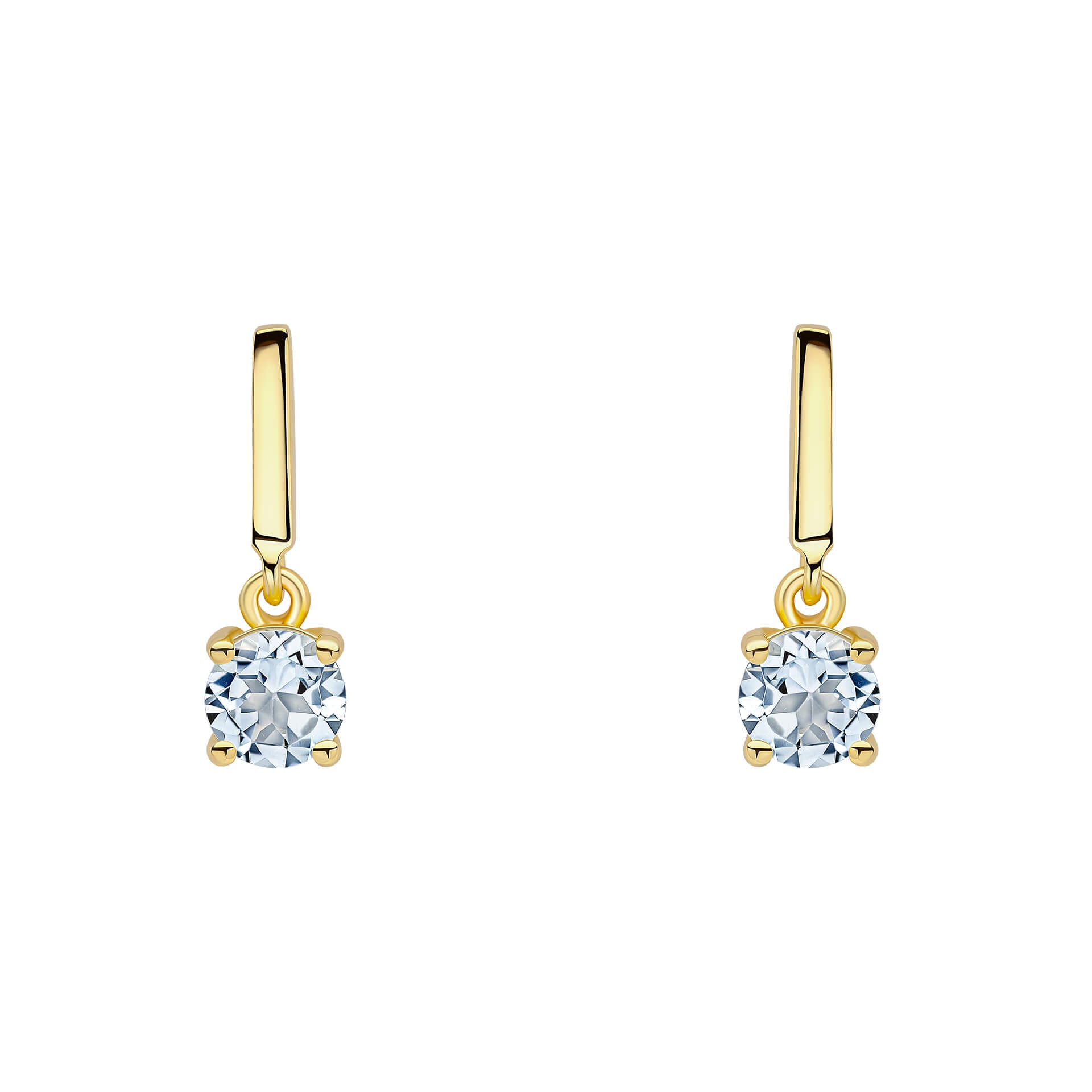 Round Semi Precious Drop Stud Earrings