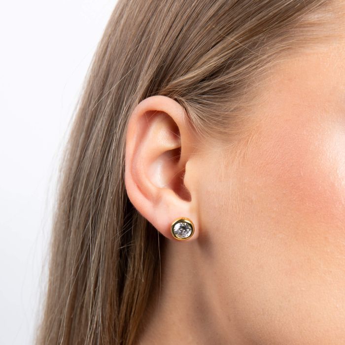 Bezel Set Carat Stud Earrings