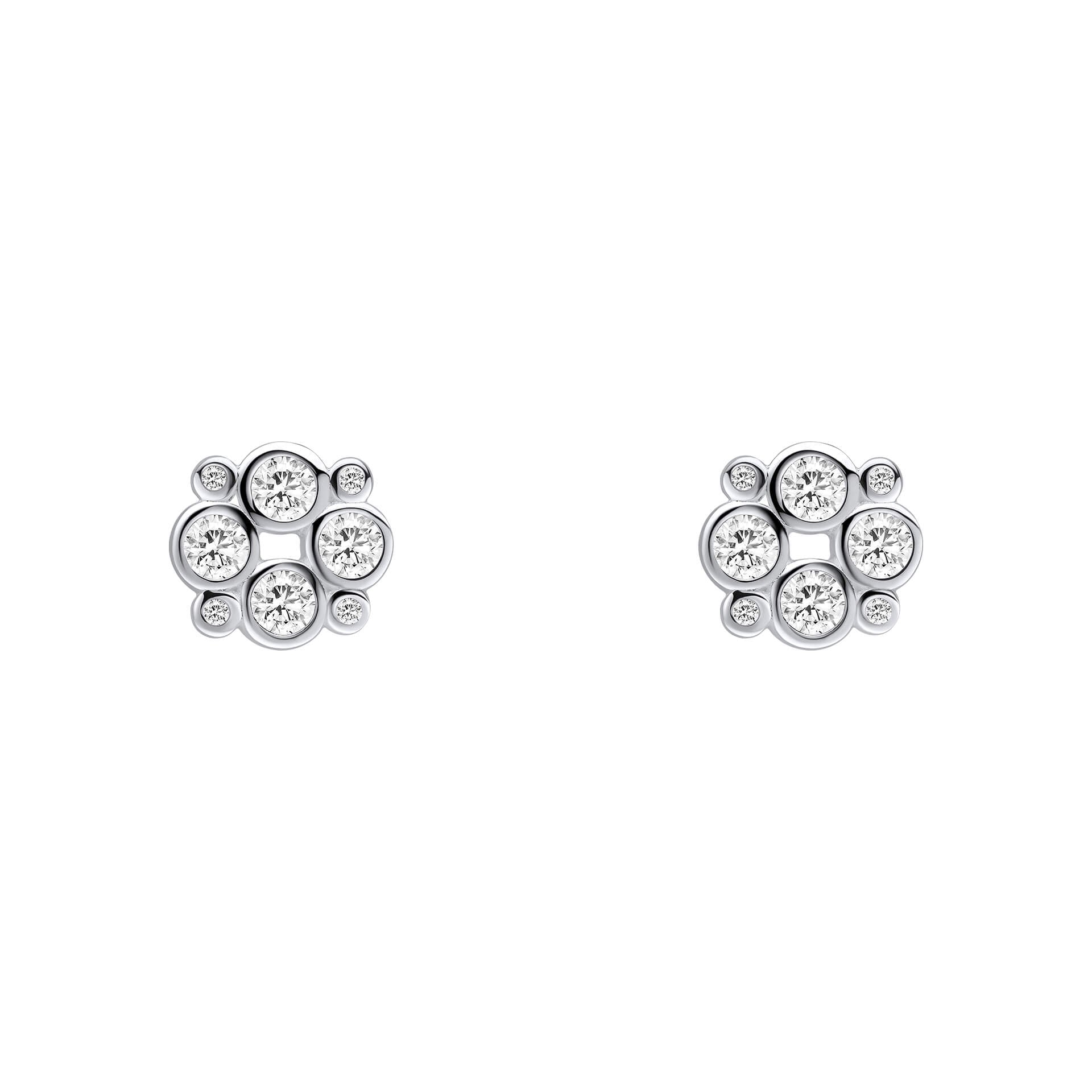 Multi Bezel Set Cubic Zirconia Stud Earrings