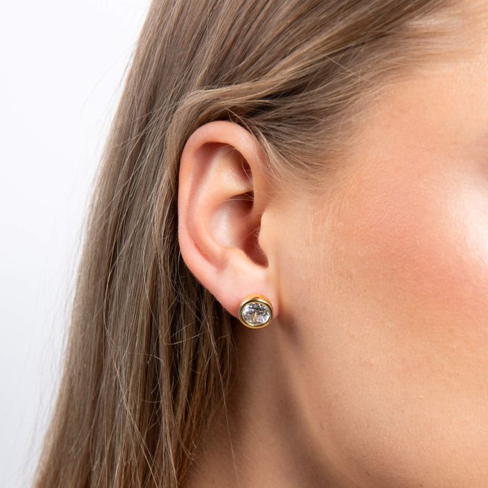 Bezel Set Carat Stud Earrings