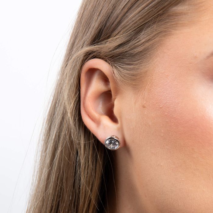 Bezel Set Carat Stud Earrings