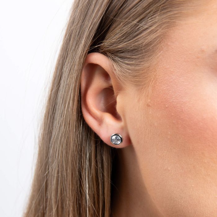 Bezel Set Carat Stud Earrings