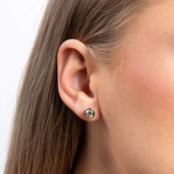 Bezel Set Carat Stud Earrings