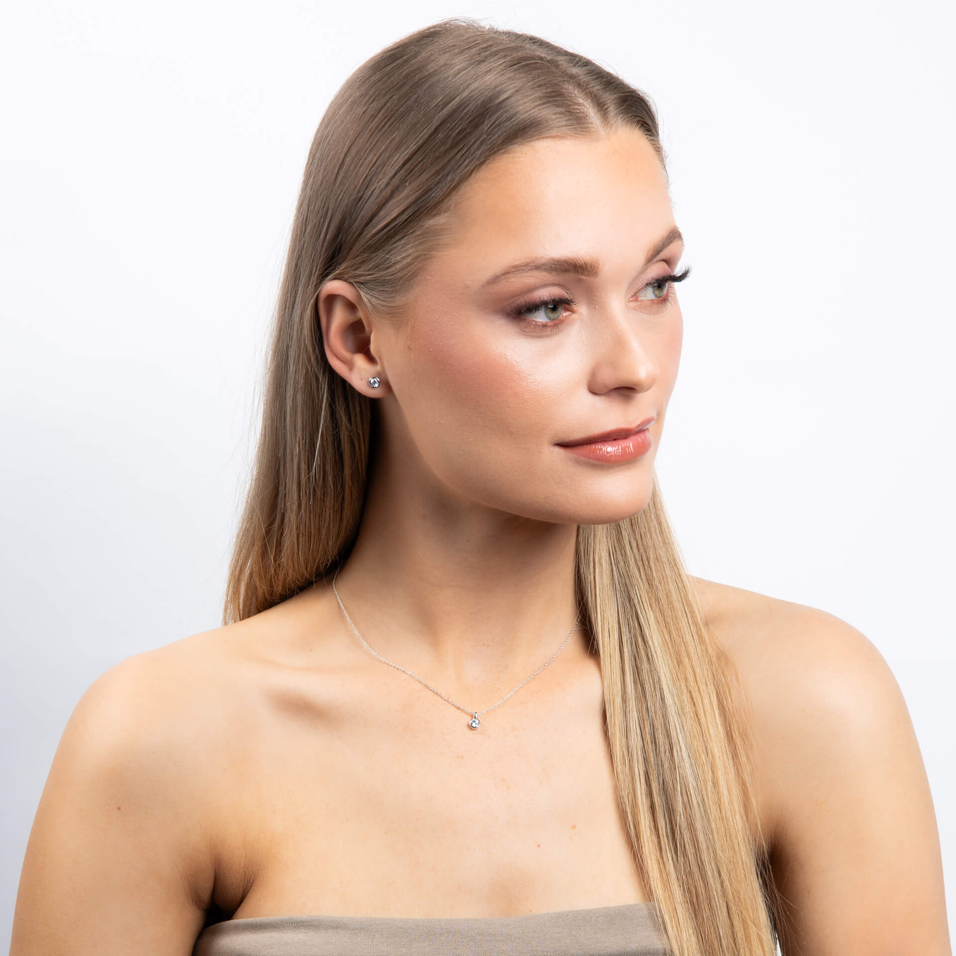 Bezel Set Carat Stud Earrings