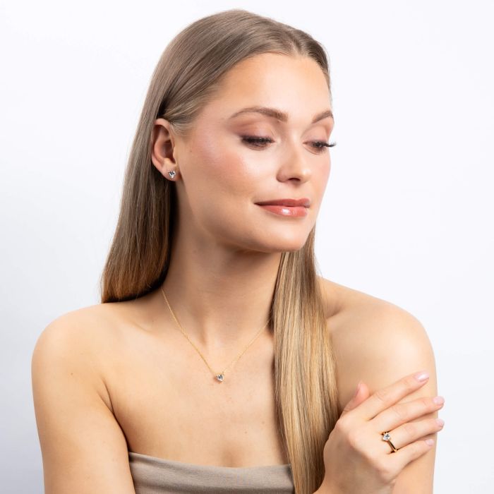 Solitaire Heart Shaped Zirconia Necklace