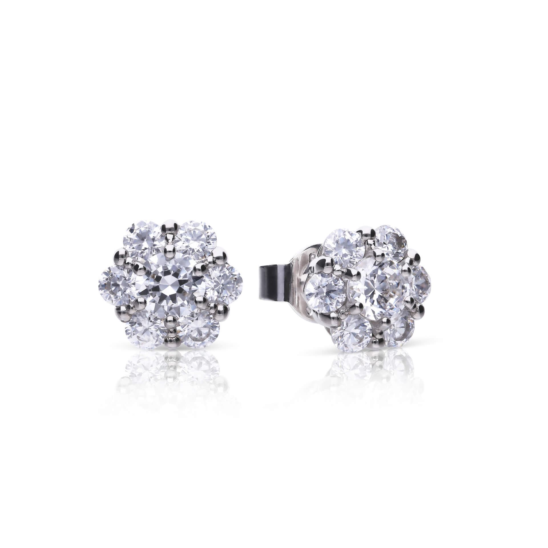 Flower Cluster Stud Earrings
