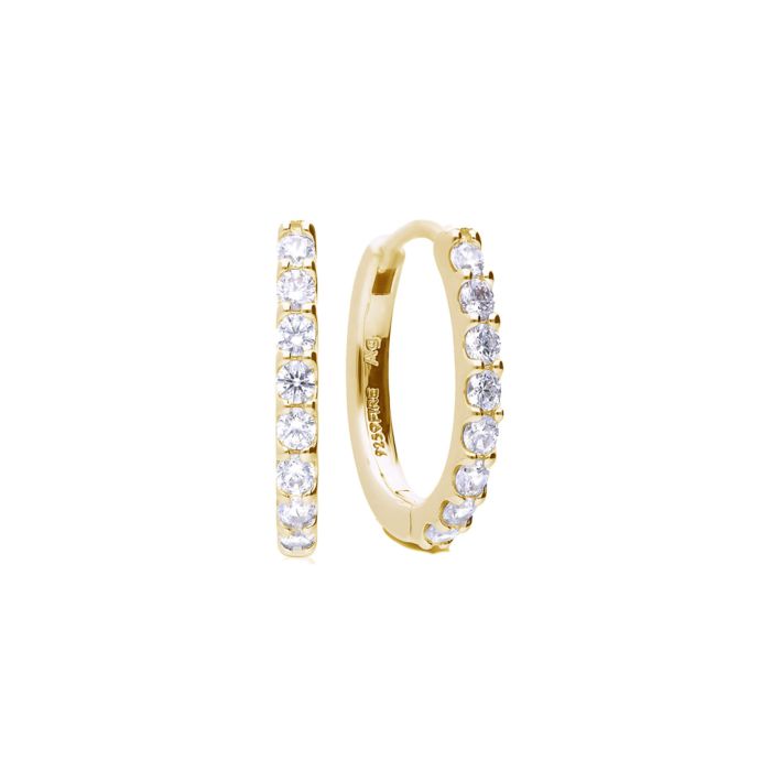 Medium Claw Set Zirconia Hoop Earrings