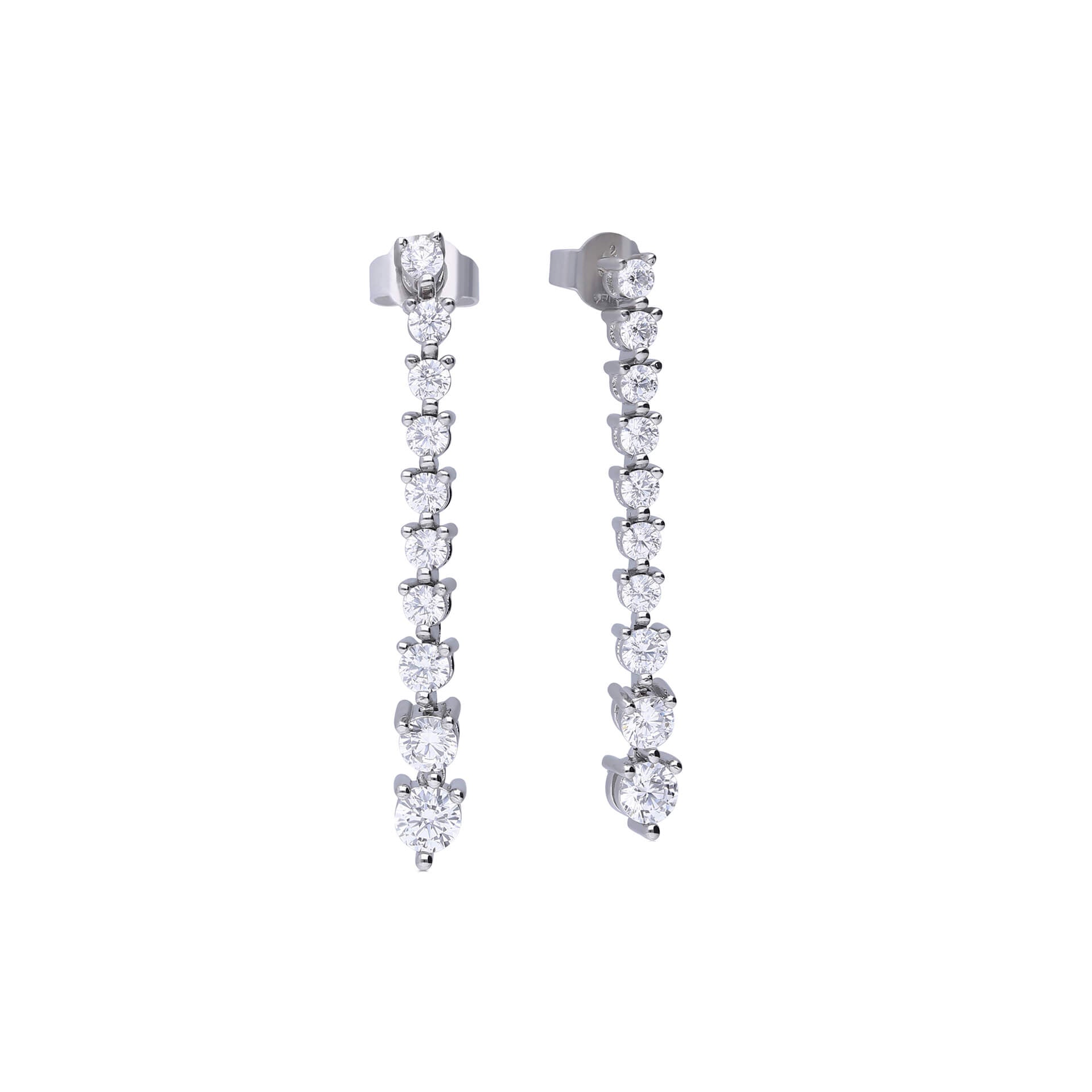Cascade Zirconia Drop Earrings