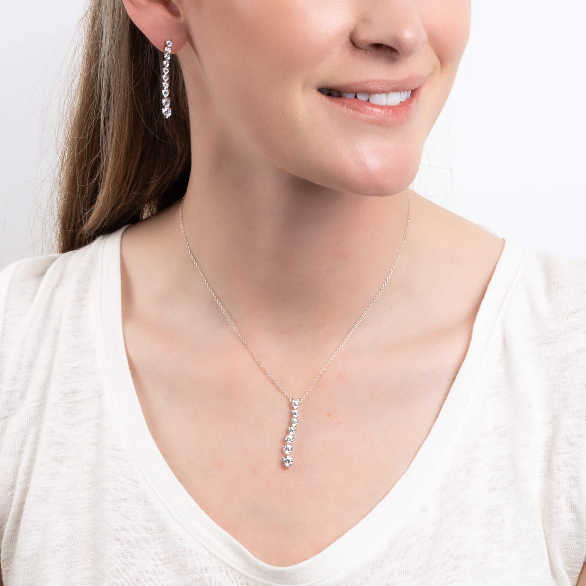 Cascade Zirconia Drop Earrings