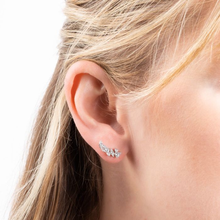 Cluster Zirconia Drop Earrings