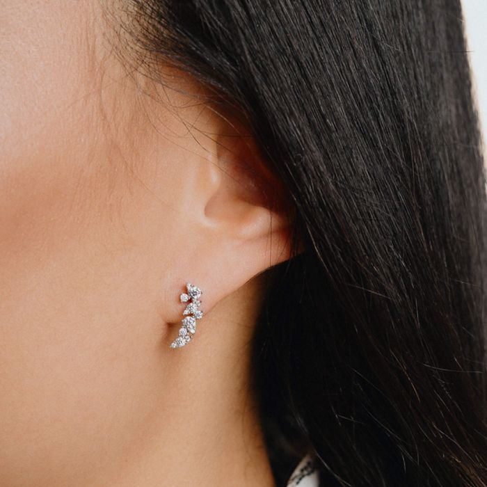 Cluster Zirconia Drop Earrings