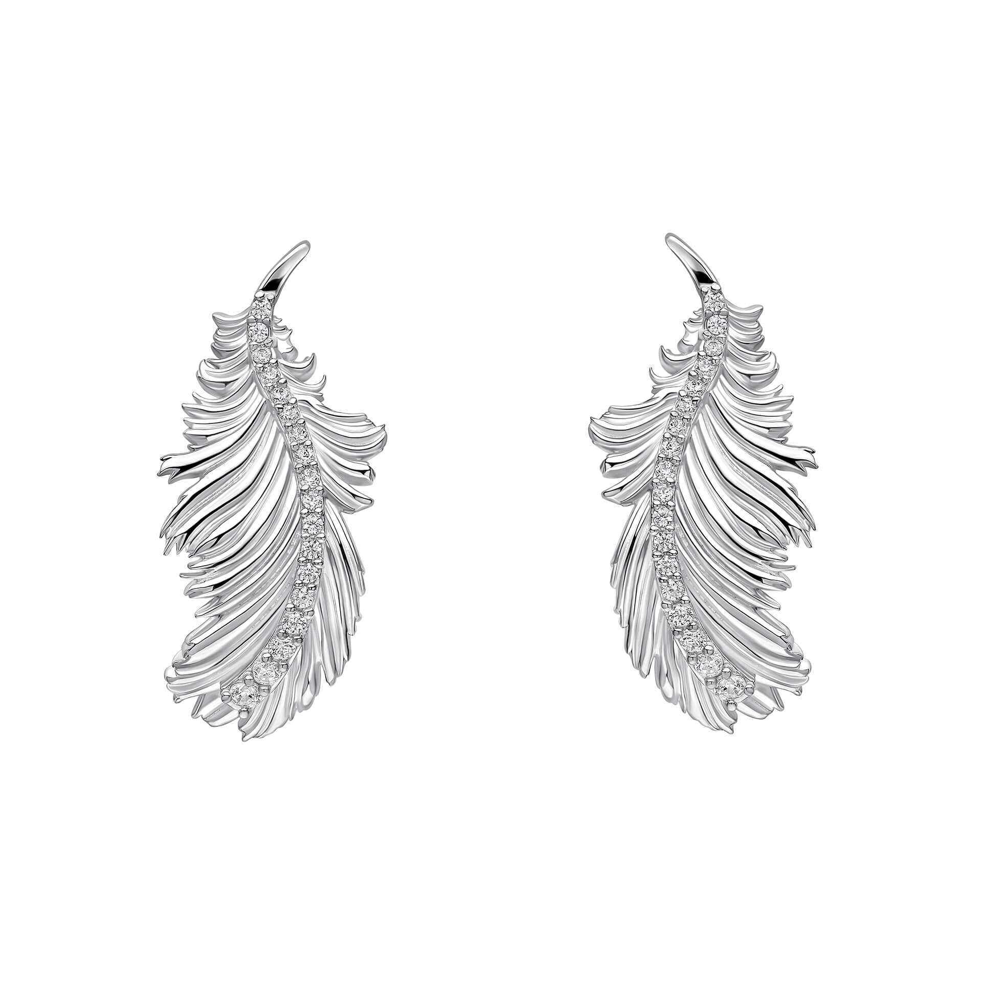 Plume Feather Stud Earrings