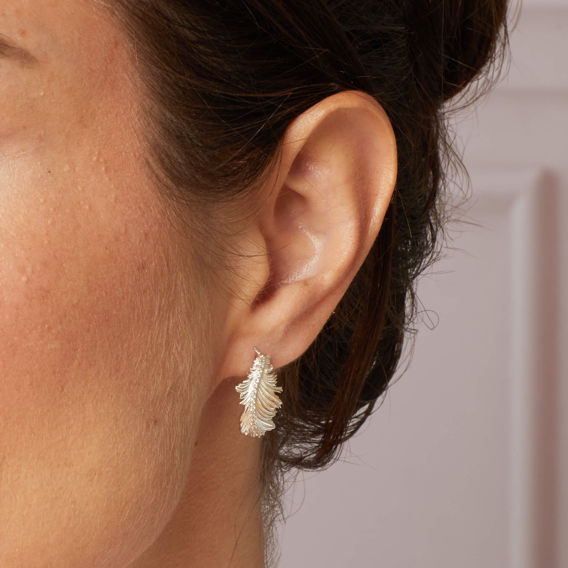 Plume Feather Stud Earrings