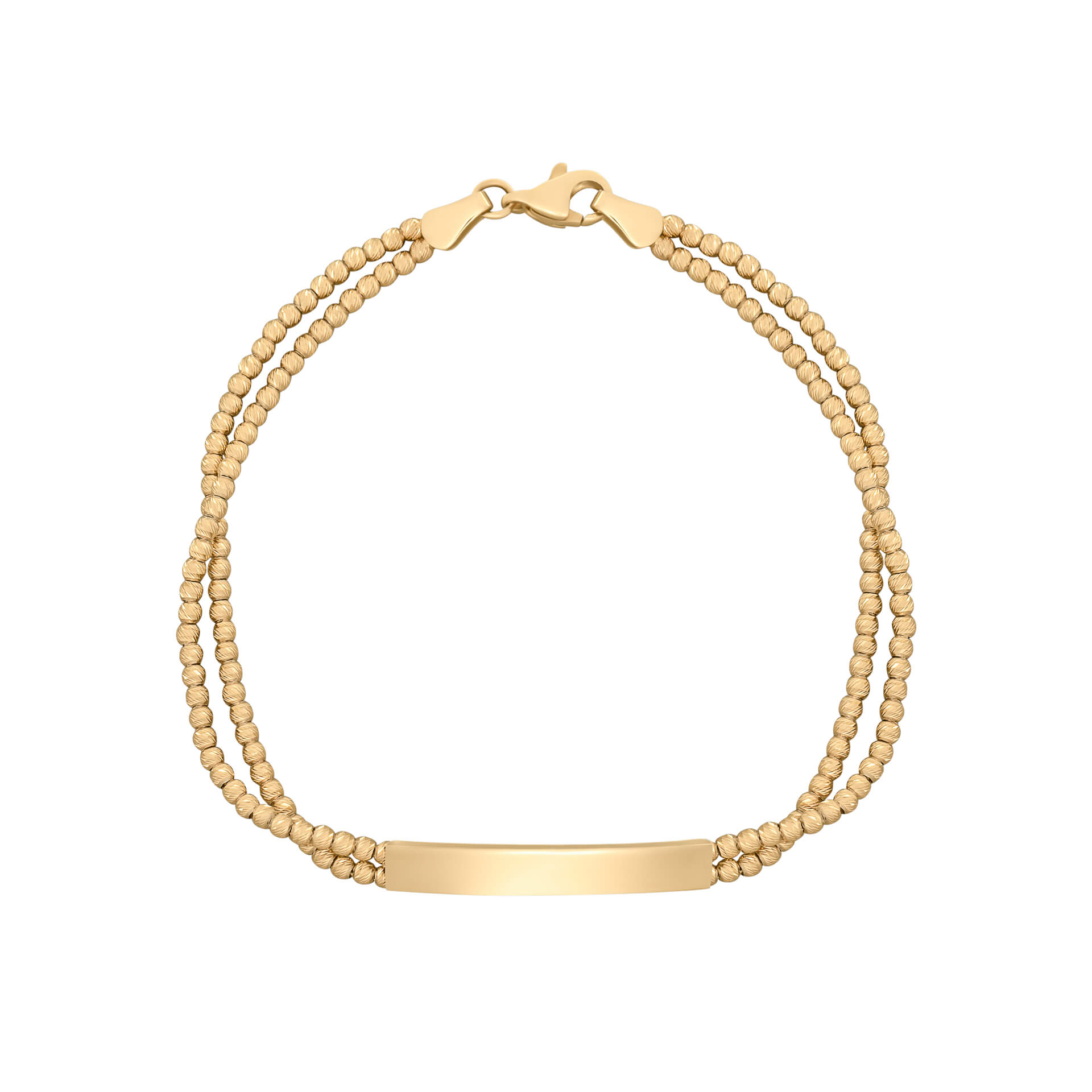 ID Bar Double Bead Chain Bracelet