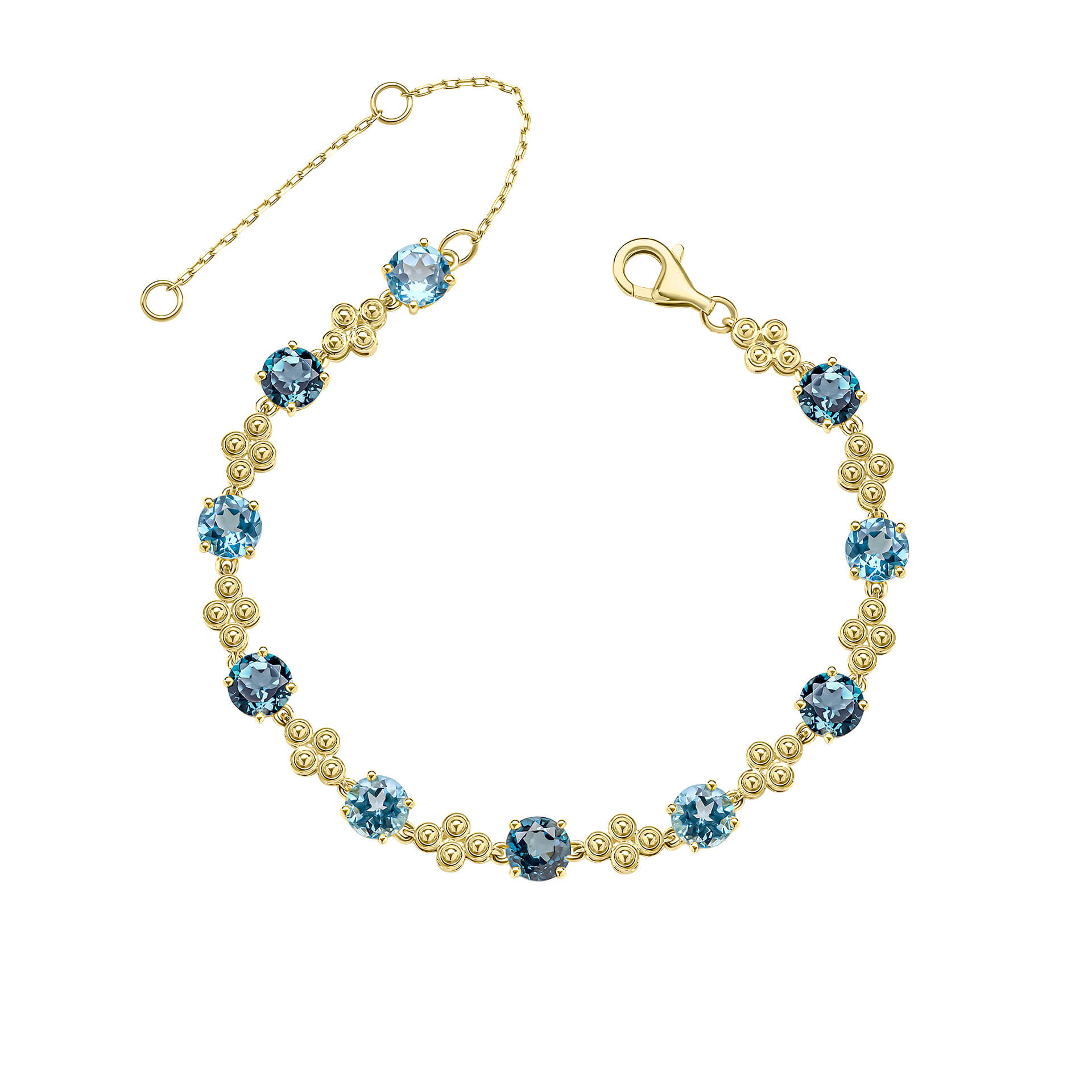 Ornate Blue Topaz Bracelet