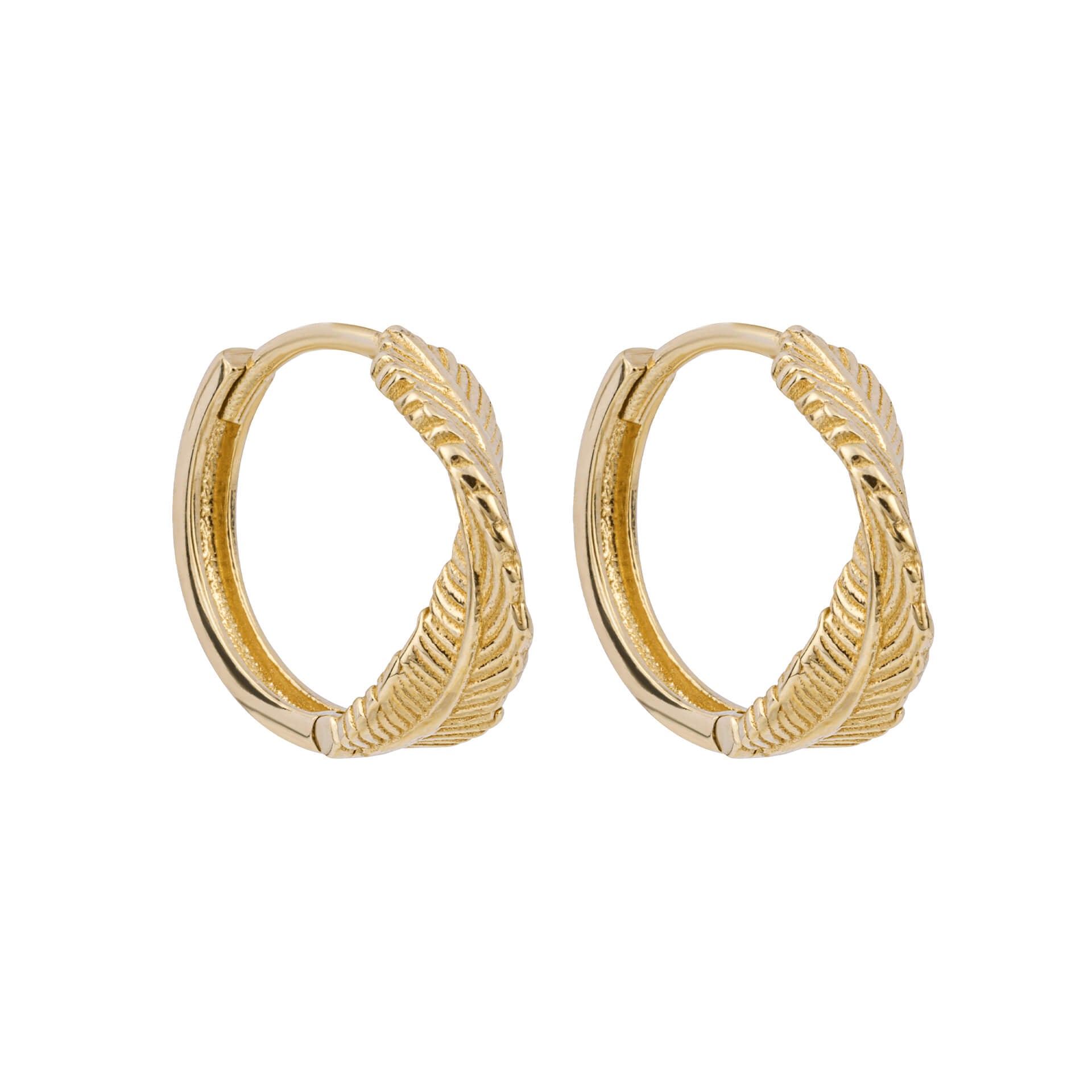 Leaf Twist Hoop Earrings