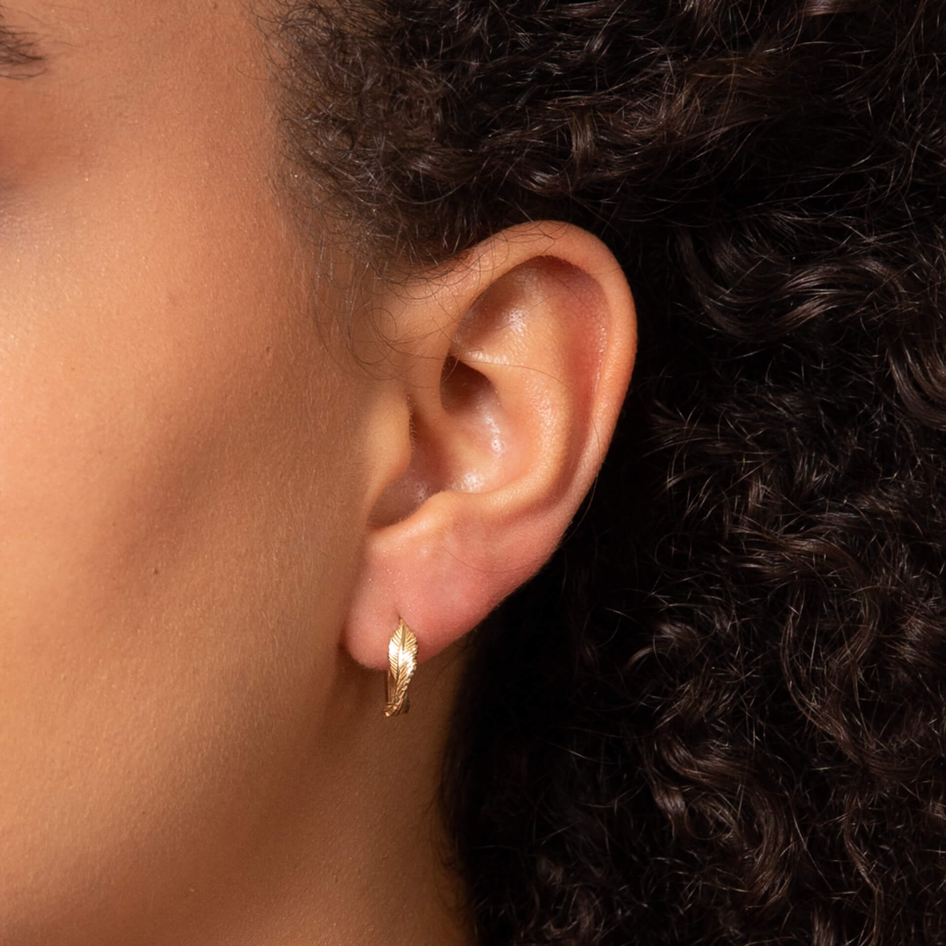Leaf Twist Hoop Earrings