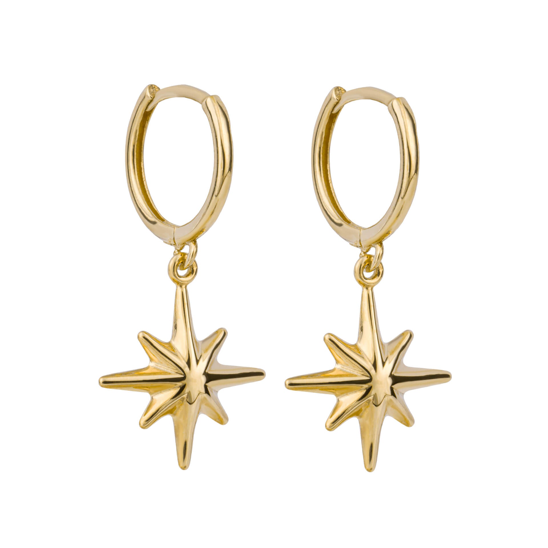 Starburst Charm Hoop Earrings
