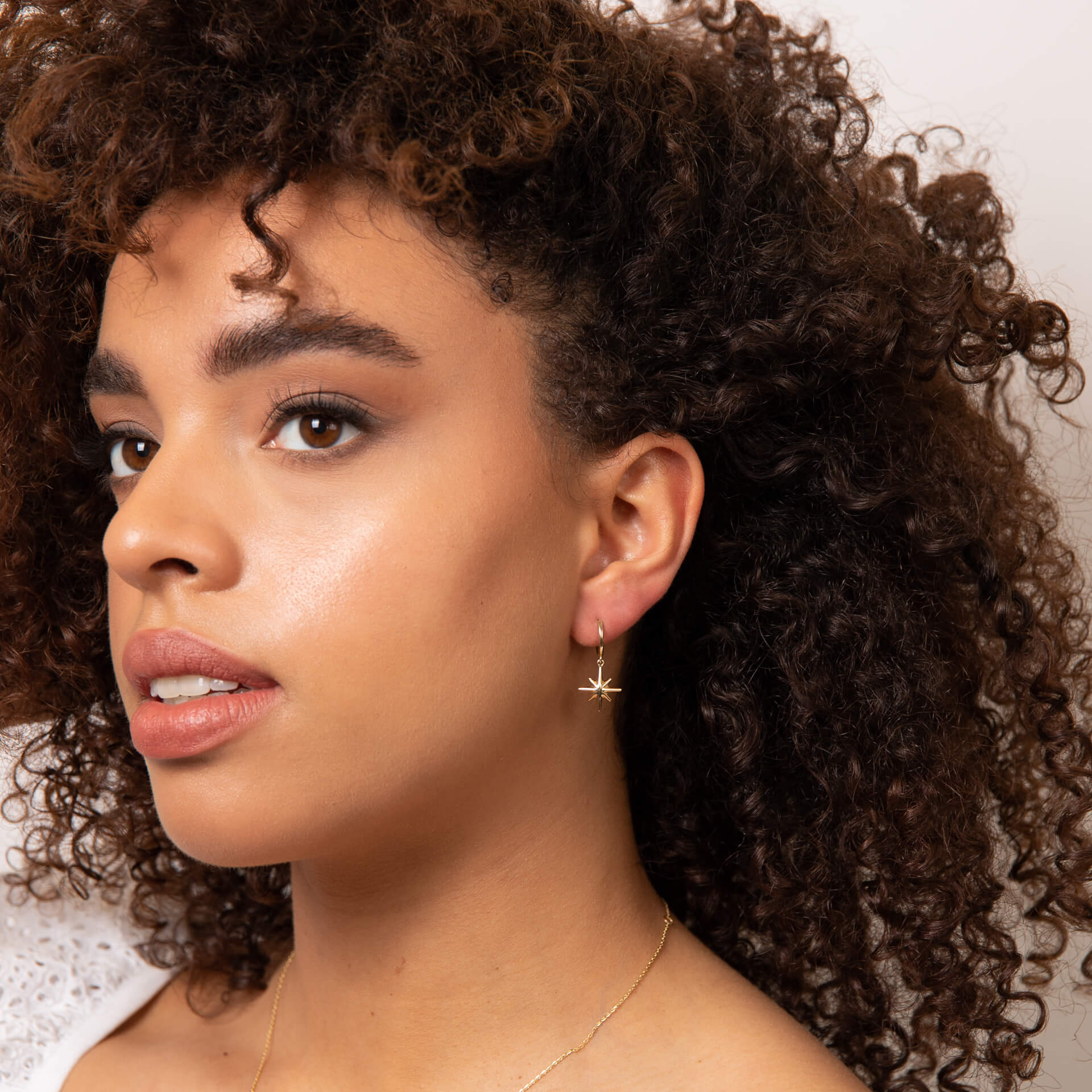 Starburst Charm Hoop Earrings