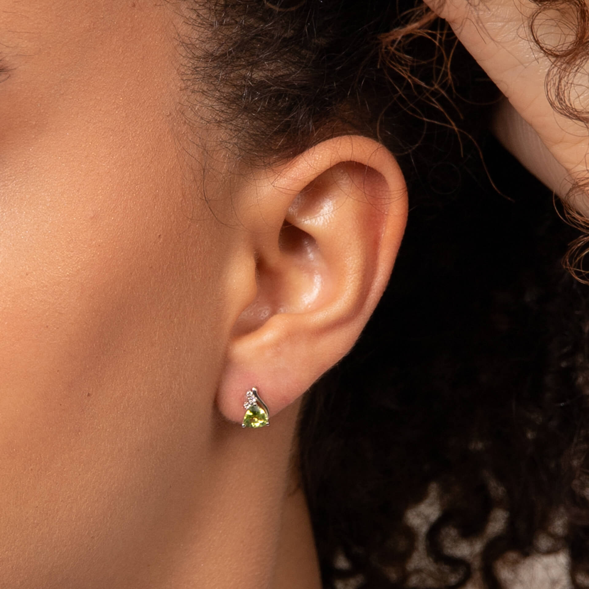 Trillion Semi-Precious Stud Earrings
