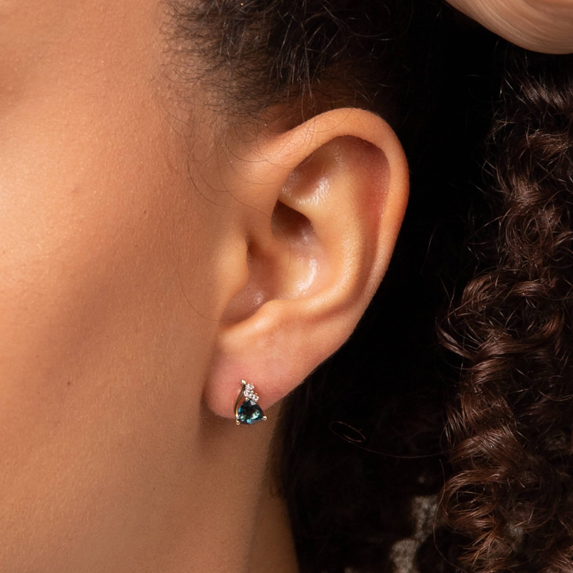 Trillion Semi-Precious Stud Earrings