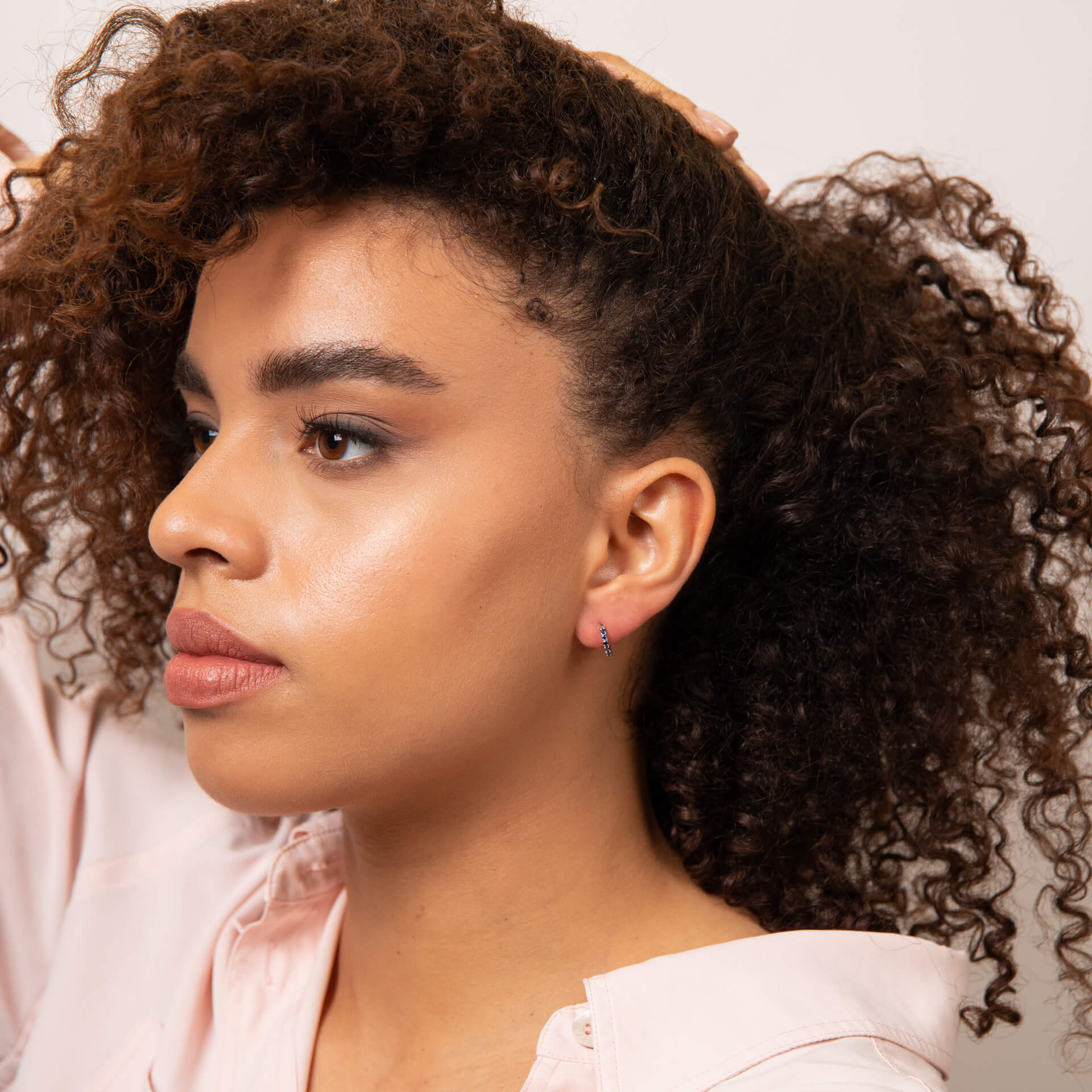 Precious Stone Hoop Earrings