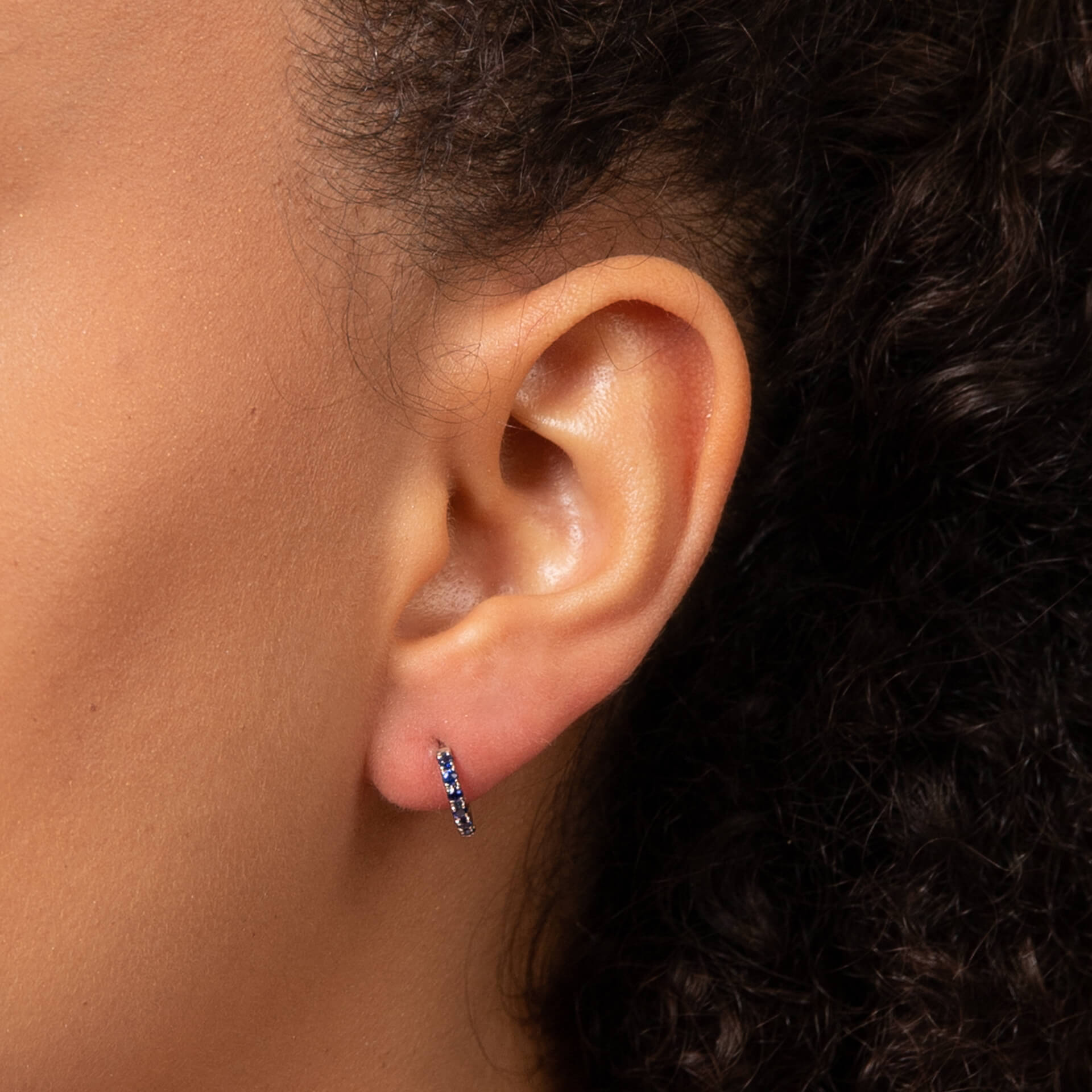 Precious Stone Hoop Earrings
