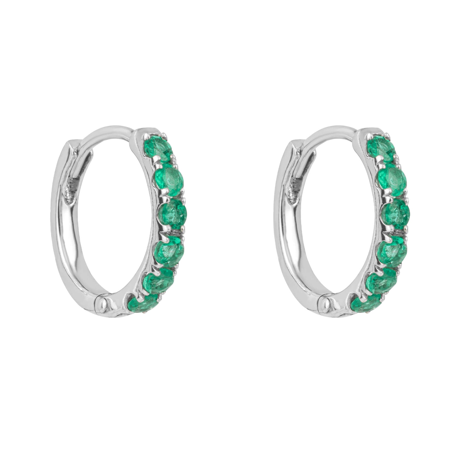 Precious Stone Hoop Earrings