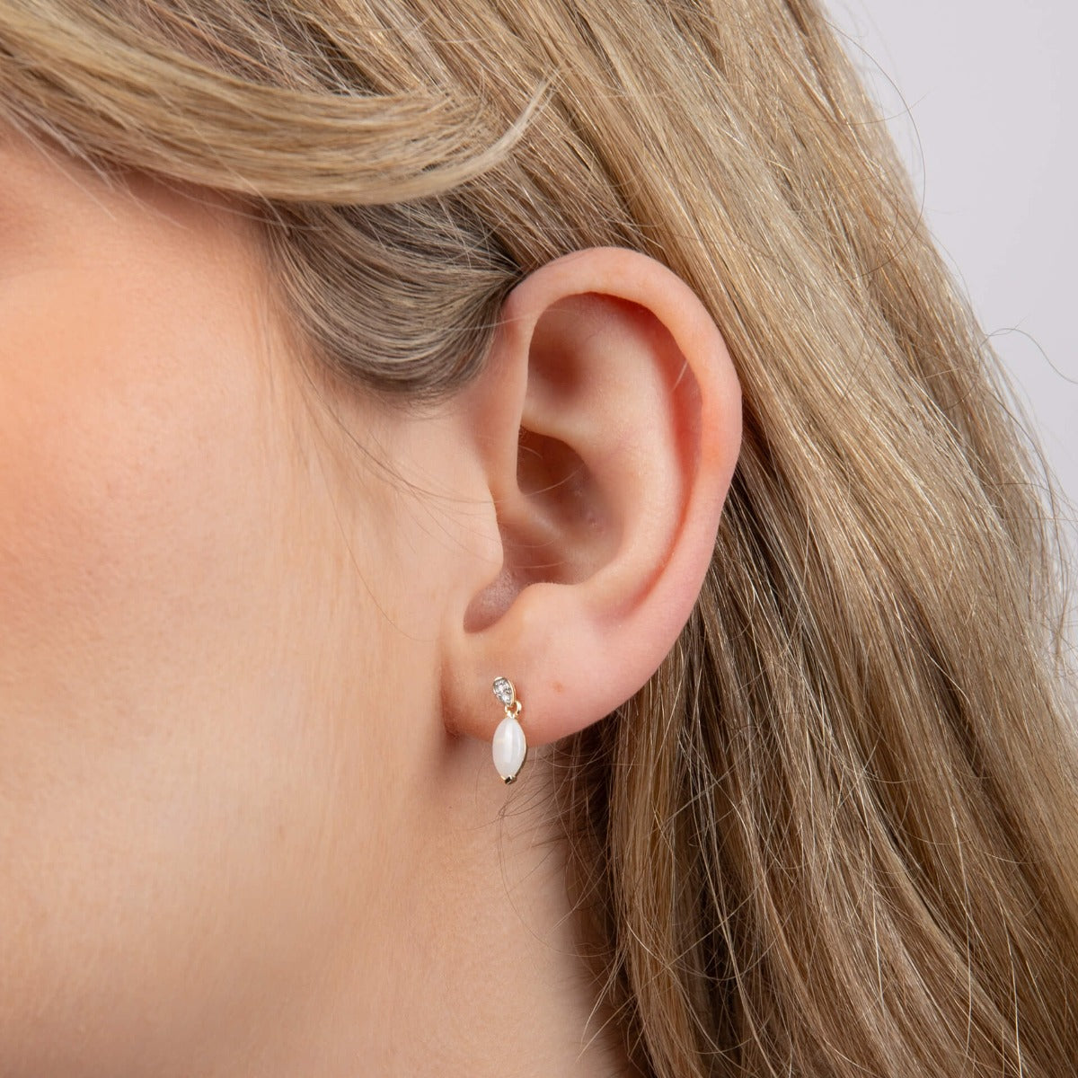 Opal Drop Earrings with Diamond