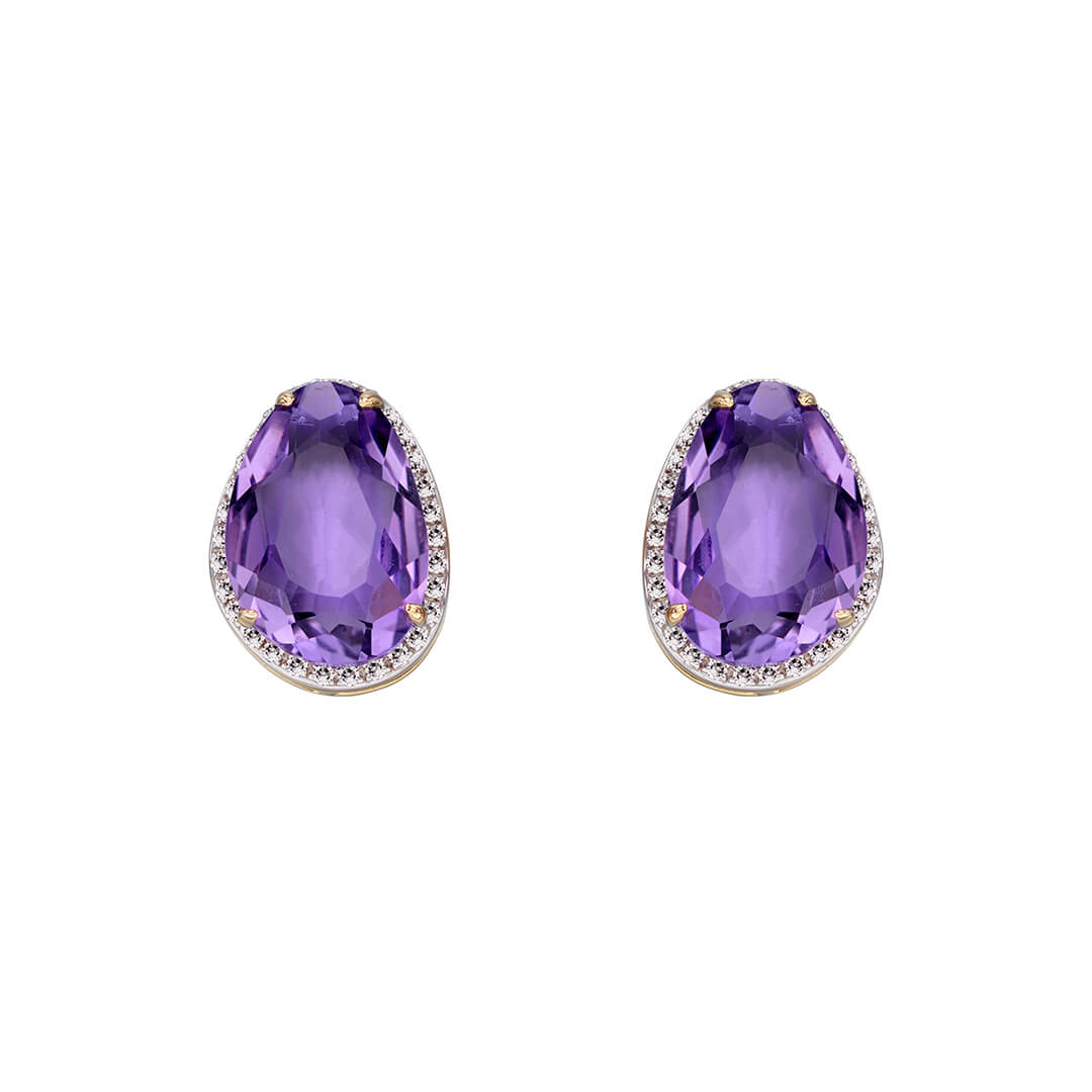 Irregular Shaped Semi-Precious Stone Stud Earrings