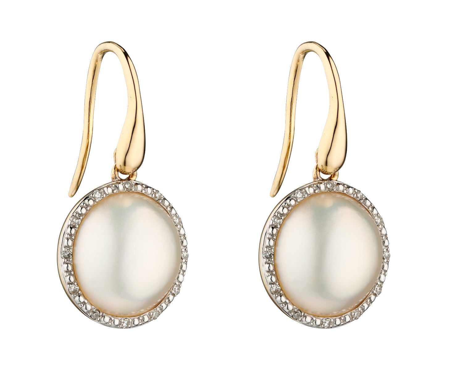 Mabe Pearl and Diamond Earrings
