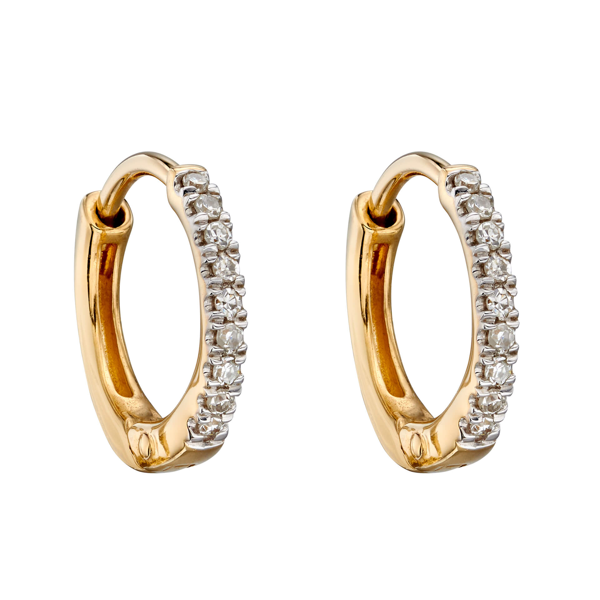 Hoop Earrings with Pave Diamonds