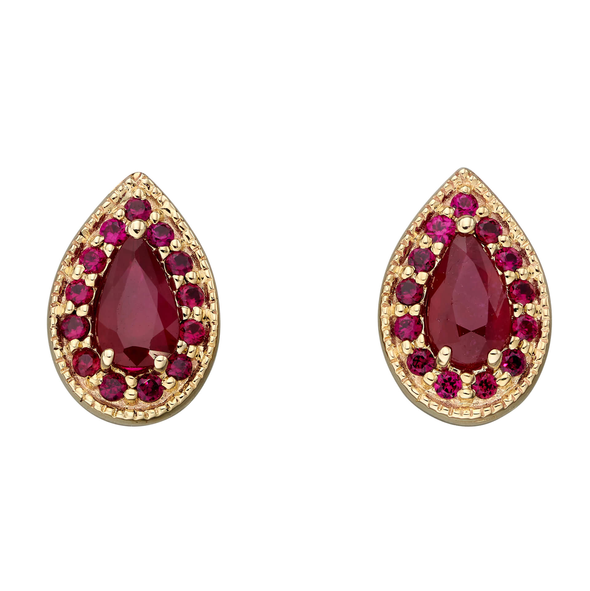 Teardrop Earrings with Precious Stone