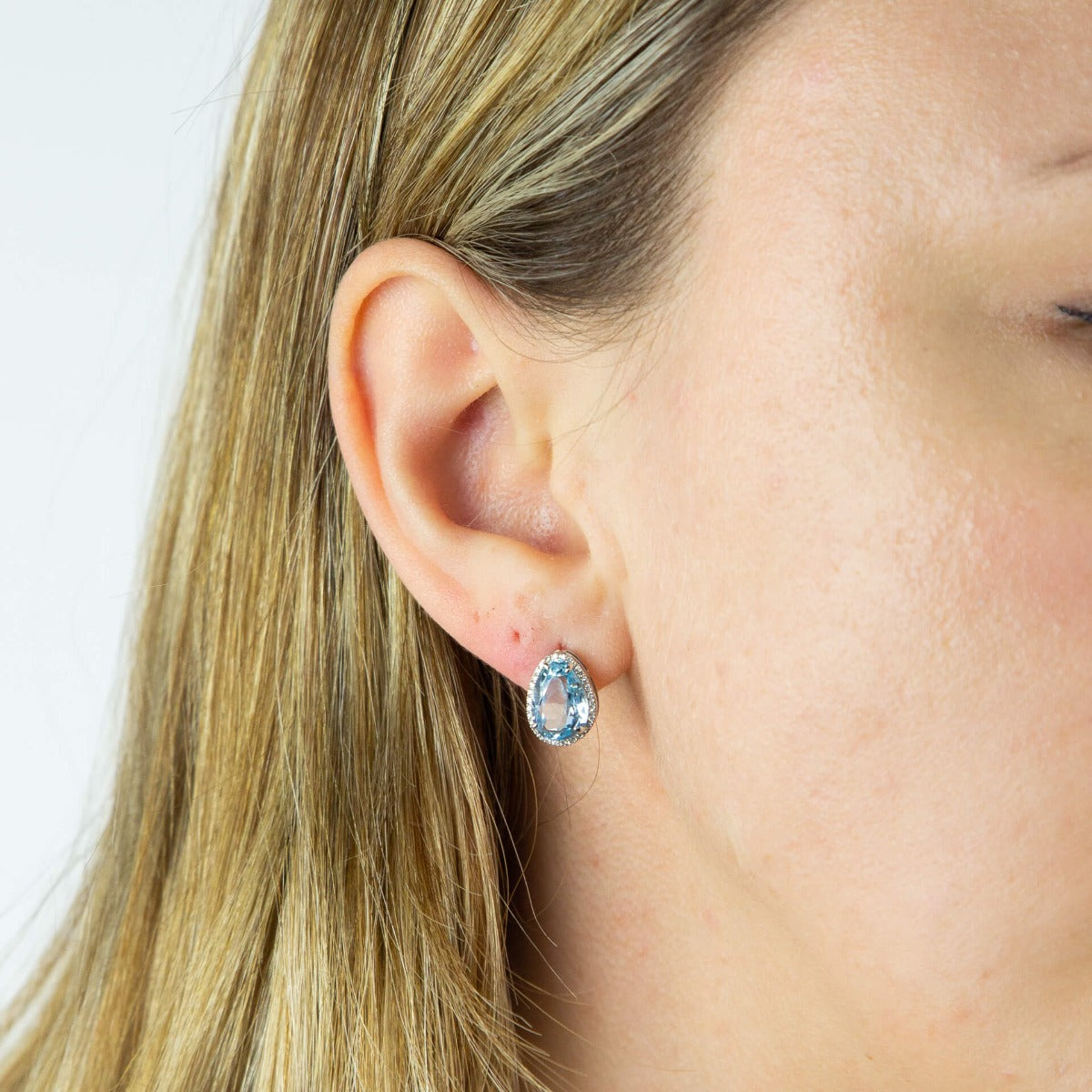 Irregular Shaped Semi-Precious Stone Stud Earrings