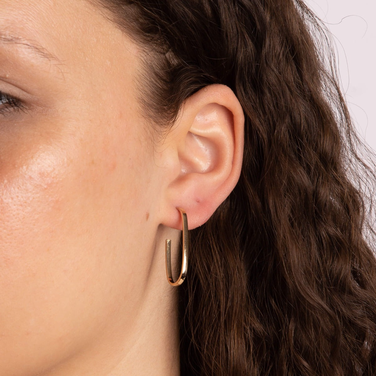 Open Oval 3/4 Hoop Earrings