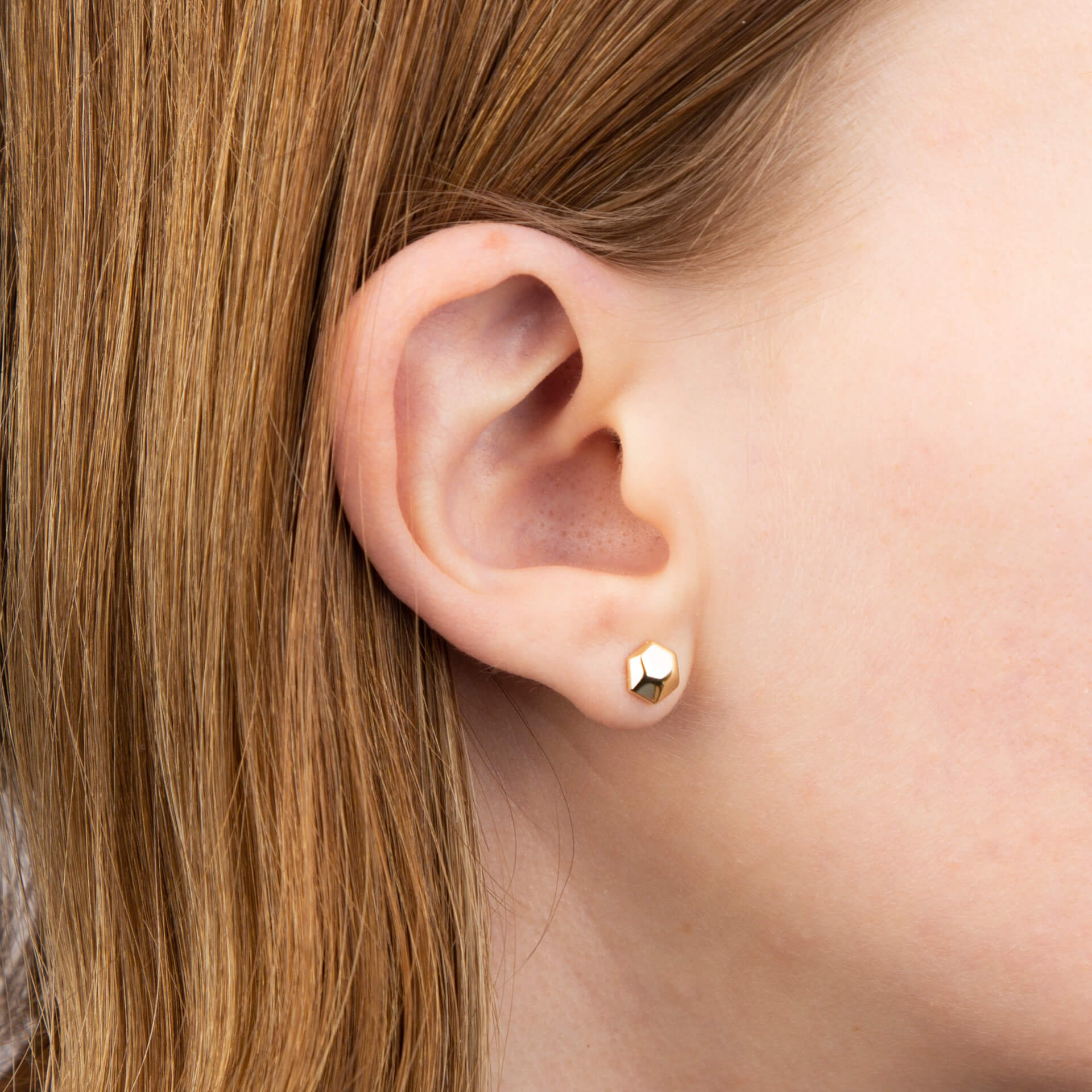 Hexagon Stud Earrings