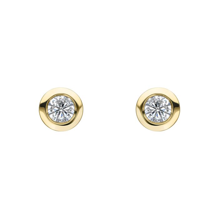 Bezel Stud Earrings