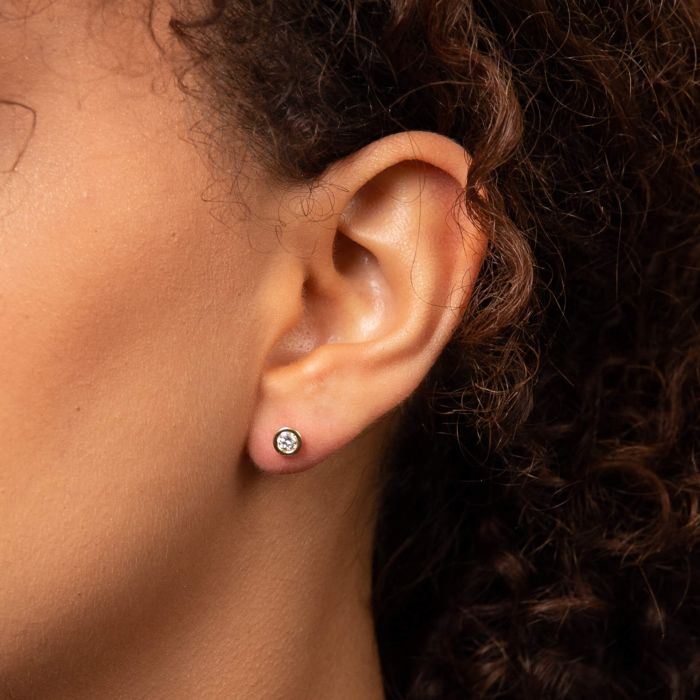 Bezel Stud Earrings