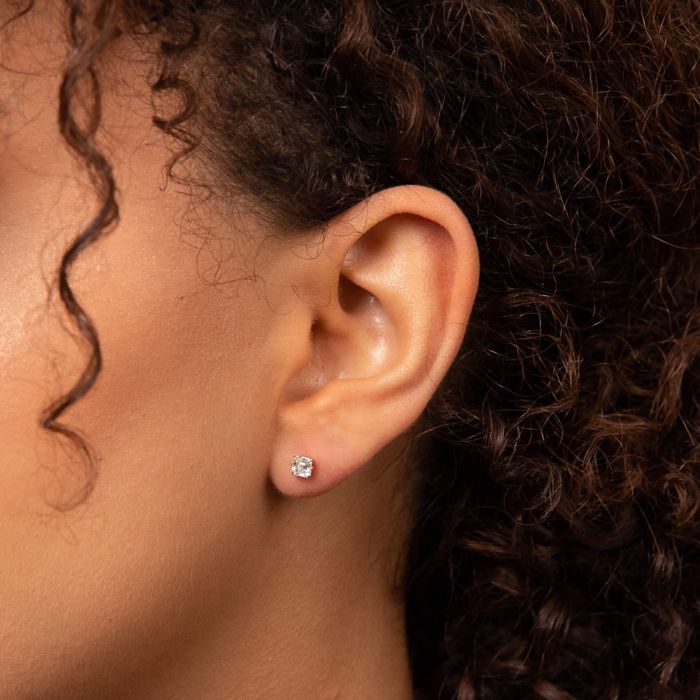 Asscher Cut Solitaire Stud Earrings