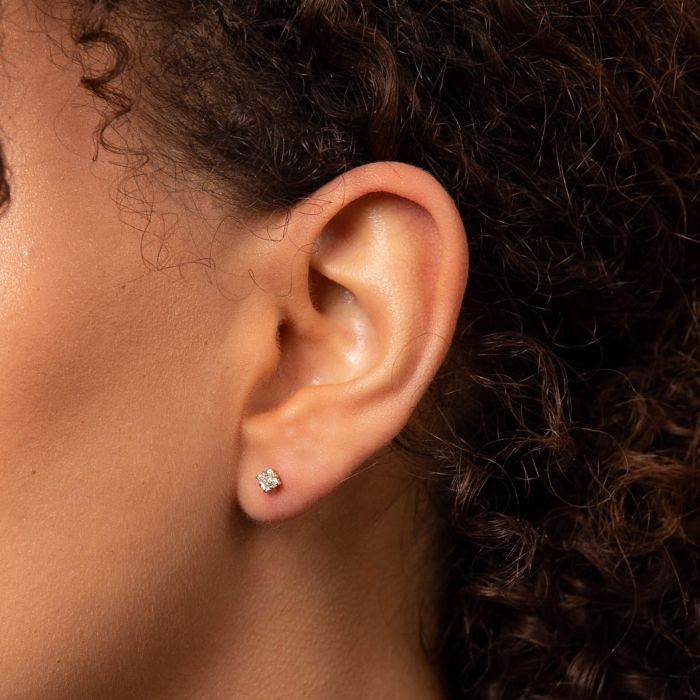 Asscher Cut Solitaire Stud Earrings