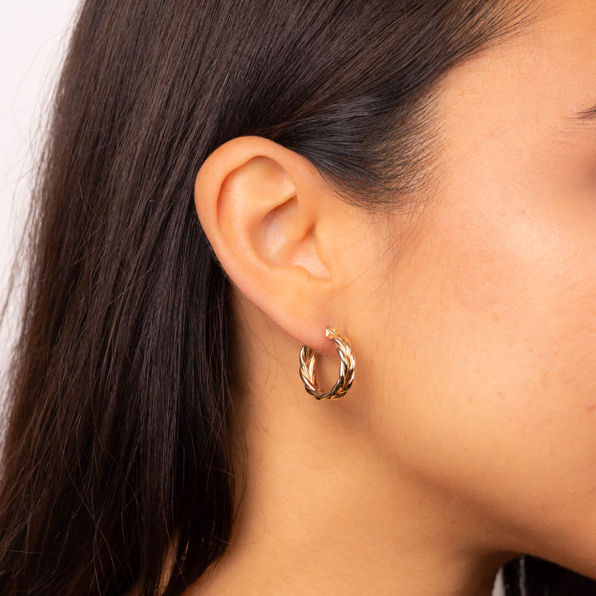Rope Textured Hoop Earrings