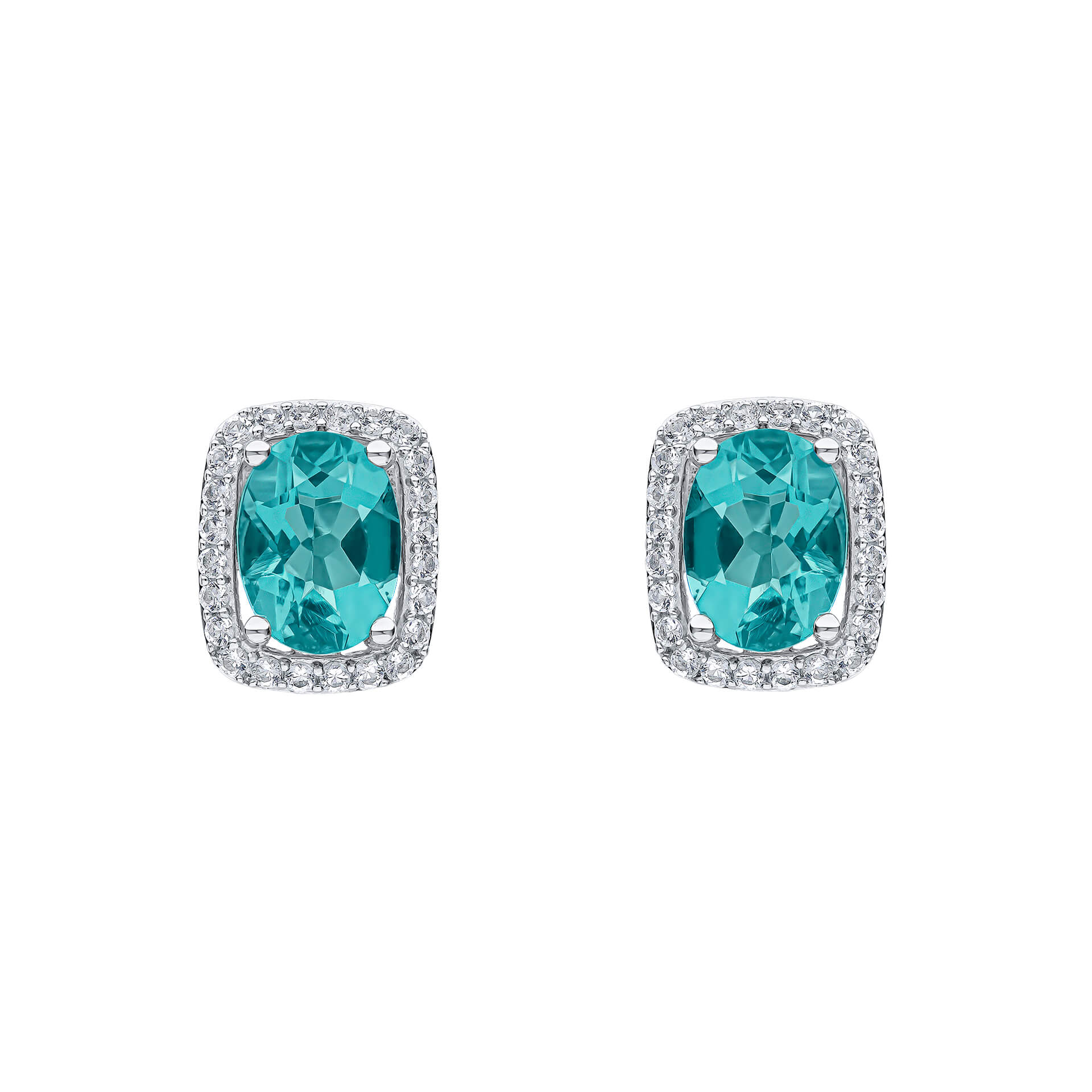 Blue Fluorite and White Topaz Earrings